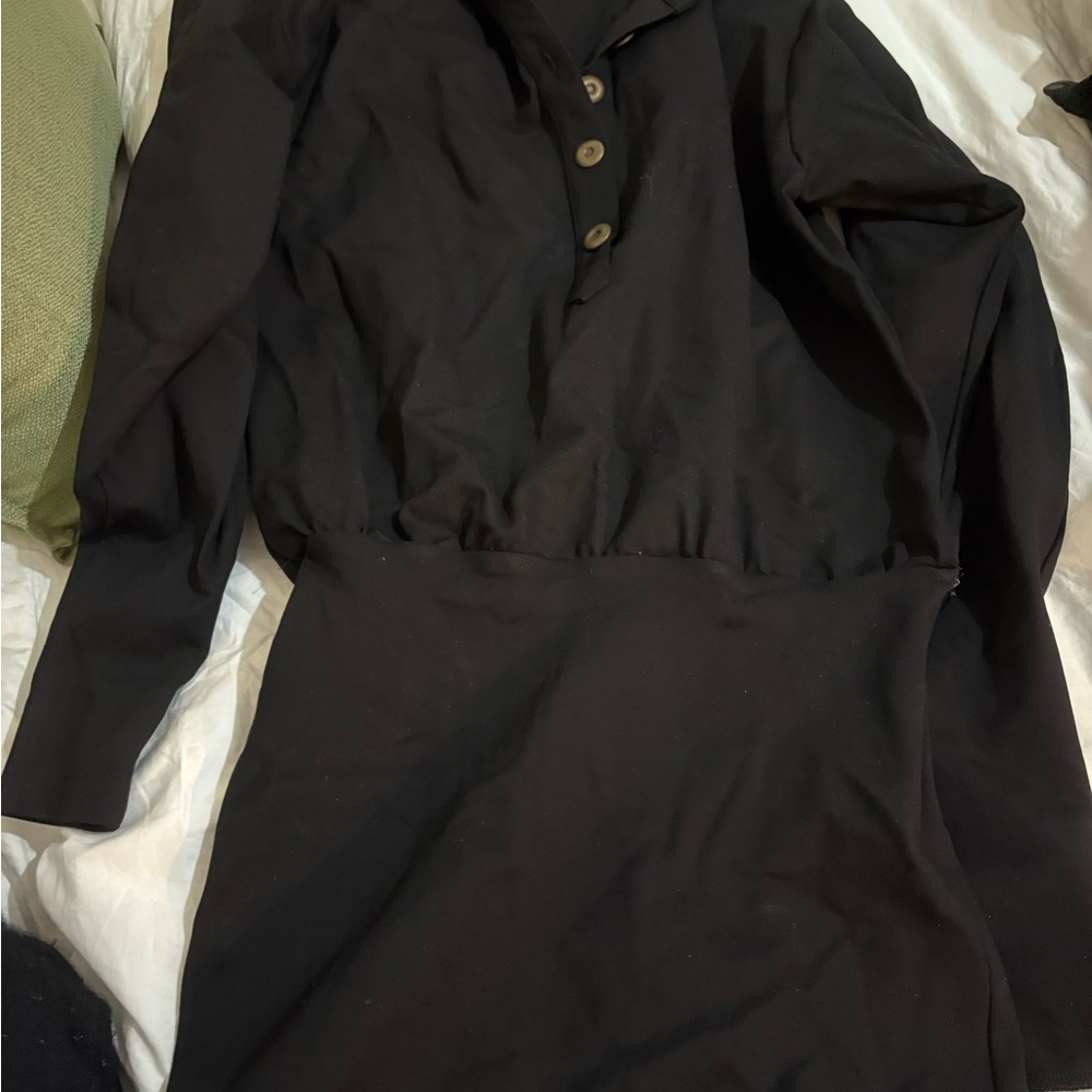 The Attico Black Long Sleeve Dress